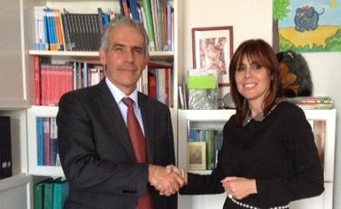 La consigliera di parità Cavallarin con Roberto Scarpa